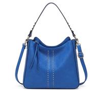 Montana West Bolso Hobo para mujer, bolso bandolera de cuero vegano, bolso de hombro elegante, Azul/Patchwork