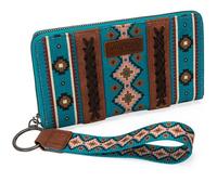 Montana West Wrangler - Cartera de Pulsera Estilo Occidental, Estilo Bohemio, Azteca, Tarjetero, para Mujer, Color Turquesa Oscuro 2023, L, Minimalista