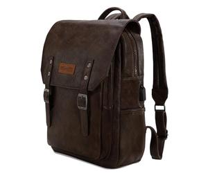 Montana West Wrangler - Mochila para portátil con puerto de carga USB, mochila escolar vintage para viajar, trabajar y la universidad, unisex., Café (Coffee1), Medium to Large, Classic