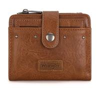 Montana West X Wrangler - Cartera pequeña Plegable para Mujer con Ventana de identificación extraíble, A-marrón, Occidental