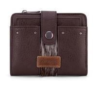 Montana West X Wrangler - Cartera pequeña Plegable para Mujer con Ventana de identificación extraíble, café, Occidental
