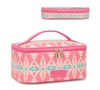 Montana West X Wrangler - Juego de 2 bolsas de maquillaje de viaje grandes con soporte para brochas de maquillaje, organizador de maquillaje portátil, bolsa de aseo con divisor y asa para mujer