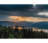 Montaña y Agua al Atardecer en un Bosque de coníferas: Rompecabezas de 3000 Piezas para Adultos relajación, meditación y Juegos educativos (Mayores de 14 años)