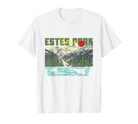 Montañas al Aire Libre rugosas Estes Park Colorado Vintage Camiseta gráfica económica, Hombre, Blanco, S