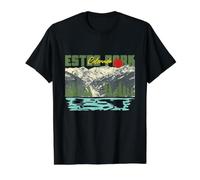 Montañas al Aire Libre rugosas Estes Park Colorado Vintage Camiseta gráfica económica, Hombre, Negro, M