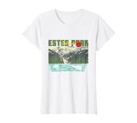 Montañas al Aire Libre rugosas Estes Park Colorado Vintage Camiseta gráfica económica, Mujer, Blanco, XL