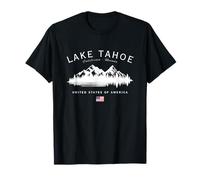 Montañas de bandera estadounidense Lake Tahoe California Nevada USA Camiseta