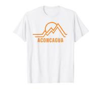 Montañas del Aconcagua Camiseta gráfica económica, Hombre, Blanco, XL