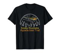 Montañas Humeantes Apalaches Sendero Vintage Montaña Atardecer Camiseta gráfica económica, Hombre, Negro, L