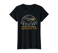 Montañas Humeantes Apalaches Sendero Vintage Montaña Atardecer Camiseta gráfica económica, Mujer, Negro, S
