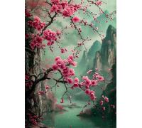 montañas ríos Flores Puzle de 4000 Piezas 141x87 cm - Rompecabezas DIY Pintura, Entretenimiento Creativo Adultos Mayores de 14 años Decoración del Hogar