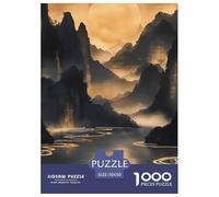 Montañas, ríos, luz Dorada Puzzle De 1000 Piezas Rompecabezas para Adultos Rompecabezas 1000 Piezas para Adultos para Amantes O Amigos Rompecabezas Imposable 70x50cm/1000pcs