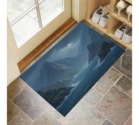 Montañas Tranquilas Brumosas Felpudo Interior, Naturaleza Misteriosa Suave Antideslizante Fácil De Limpiar Felpudo para Puerta De Casa Entrada Balcón, Gris Oscuro