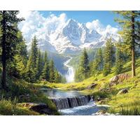 Montañas y ríos Diamond Painting Kits for Adults, árbol Pintura Diamante Manualidades Adultos, 5D Mosaicos Kit Bordado Principiantes, Regalo Mujer Navidad, Decoración de Pared del Hogar 40x50cm O-802