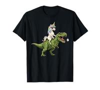 Montando Unicornios, T-Rex, fantasía prehistórica, Rainbow Trex Saurus Camiseta