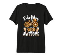 Montar en Bicicleta, Beber Cerveza, ser Genial - Ciclismo Camiseta Premium