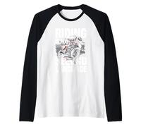 Montar es mi segundo idioma estilo de vida de motociclista Camiseta Manga Raglan