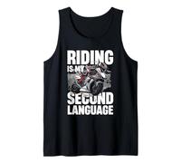 Montar es mi segundo idioma estilo de vida de motociclista Camiseta sin Mangas