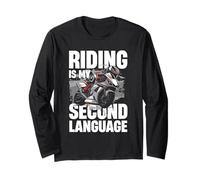 Montar es mi segundo idioma estilo de vida de motociclista Manga Larga