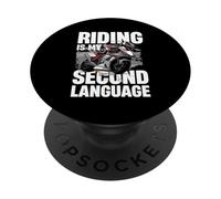 Montar es mi segundo idioma estilo de vida de motociclista PopSockets PopGrip Adhesivo