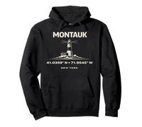 Montauk New York Lighthouse Coordina diseño de Viajes Sudadera con Capucha