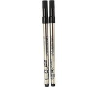 Montblanc 105158 Recambios de punta mediana para Rollerball - Recargas de alta calidad Mystery Black, 1 paquete x 2 Recargas