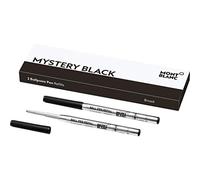 Montblanc 116191 Recambios de punta gruesa para esferógrafo - Recargas de alta calidad en color Mystery Black, 1 paquete x 2 Recambios