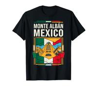 Monte Alban México Bandera Zapoteca Ruinas Ciudad Arte Retro Camiseta