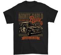 Monte Carlo Rally 79 Mini Car Enthusiast - Camiseta para hombre, 100% algodón, Negro, L