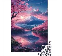 Monte Cerezo 1000 Piezas Cartón Mate Fuji Reflejo Lago Rompecabezas Familiar para Adolescentes Fácil De Agarrar Actividad Familiar Ecológico 38x26cm/1000pcs
