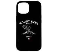 Monte ETNA Sicilia Volcán Italia Bandera Italiana Recuerdo Carcasa para iPhone 15