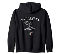 Monte ETNA Sicilia Volcán Italia Bandera Italiana Recuerdo Sudadera con Capucha