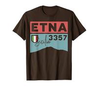 Monte ETNA Visita Palermo Sicilia Italia Volcán Senderismo Regalos Camiseta, Hombre, Marrón, M