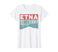 Monte ETNA Visita Palermo Sicilia Italia Volcán Senderismo Regalos Camiseta, Mujer, Blanco, L