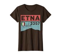 Monte ETNA Visita Palermo Sicilia Italia Volcán Senderismo Regalos Camiseta, Mujer, Marrón, 3XL