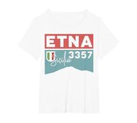 Monte ETNA Visita Palermo Sicilia Italia Volcán Senderismo Regalos Camiseta, Mujer Tallas Grandes, Blanco, 3XL Grande