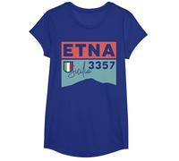 Monte ETNA Visita Palermo Sicilia Italia Volcán Senderismo Regalos Camiseta, Niñas, Azul Real, S