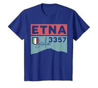 Monte ETNA Visita Palermo Sicilia Italia Volcán Senderismo Regalos Camiseta, Niños, Azul Real, 8 años
