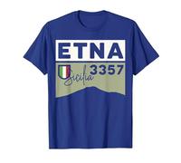 Monte ETNA Volcán Visita Palermo Sicilia Regalos de Senderismo Italianos Camiseta, Hombre, Azul Real, XXL