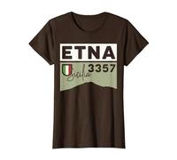 Monte ETNA Volcán Visita Palermo Sicilia Regalos de Senderismo Italianos Camiseta, Mujer, Marrón, XL