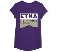 Monte ETNA Volcán Visita Palermo Sicilia Regalos de Senderismo Italianos Camiseta, Niñas, Morado, XS