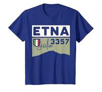 Monte ETNA Volcán Visita Palermo Sicilia Regalos de Senderismo Italianos Camiseta, Niños, Azul Real, 2 años