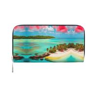 Monte Fuji a principios de primavera. Los bolsos de mano de cuero con cremallera y los tarjeteros son perfectos para viajes o uso diario, Paisaje caribeño, Talla única