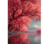 Monte Fuji Diamond Painting, 5D Diamond Painting Adultos áRbol, DIY Kit Manualidades Adultos, 5D Punto de Cruz Cuadro Diamante, DIY Pintura de Diamante Kits, Home Decoration, Regalo, 40x50cm W-8032