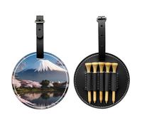 Monte Fuji en bolsa de almacenamiento de camiseta de golf negra de principios de primavera, fácil de transportar y más eficiente para jugar al golf