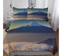 Monte Fuji Funda de Nórdica 135x200 Impresión 3D Paisajes Japoneses 3 Piezas Juego de Cama Funda Nórdica Suave Microfibra con Cierre Cremallera y 2 Fundas Almohada 50x75 h-1927