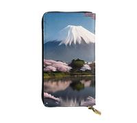 Monte Fuji in Early Spring - Cartera larga con cremallera, organizador de tarjetas múltiples y cartera larga de gran capacidad, Black, Talla única