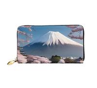 Monte Fuji In Early Spring Cartera larga para mujer, billetera de viaje, cartera larga de gran capacidad, cartera con cremallera, 7.48 x 4.13 pulgadas, Negro -, Talla única