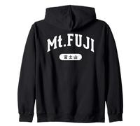 Monte Fuji Japón Estilo Universitario Vintage Letras Sudadera con Capucha