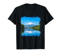 Monte Fuji Japón Lago Reflexión Paisaje Escénico Camiseta
